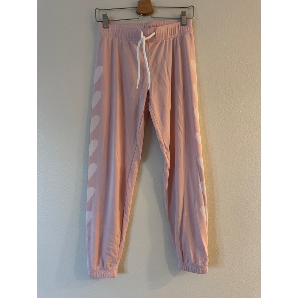P.J. Salvage Heart Print Joggers Lounge Pajama Pants XS Pink Excellent Condition